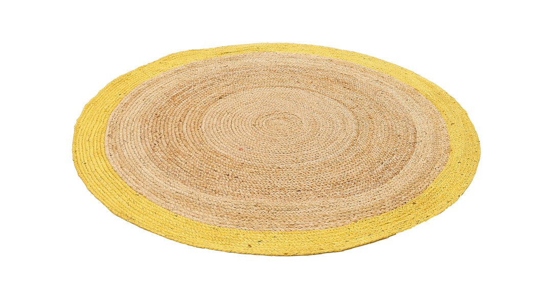 Dolce Vita Agra Yellow Circle Hand-Made Jute Rug