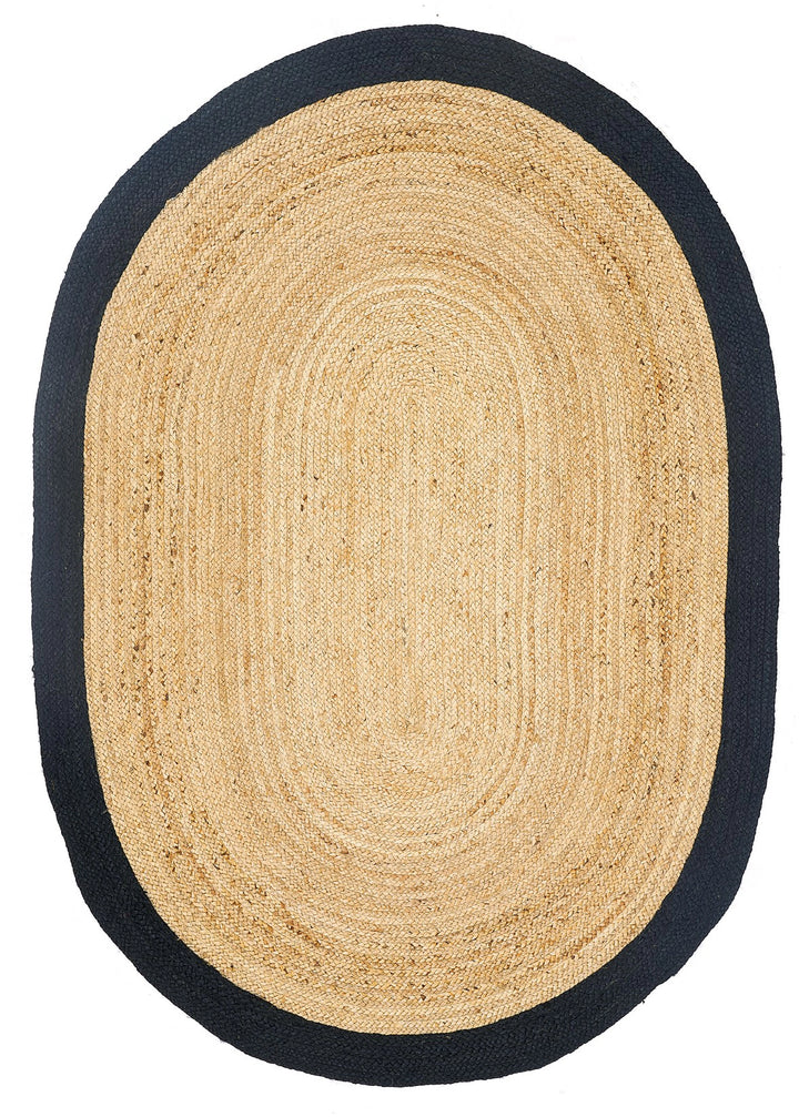 Dolce Vita Agra Black Oval Hand-Made Jute Rug