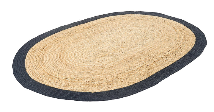 Dolce Vita Agra Black Oval Hand-Made Jute Rug