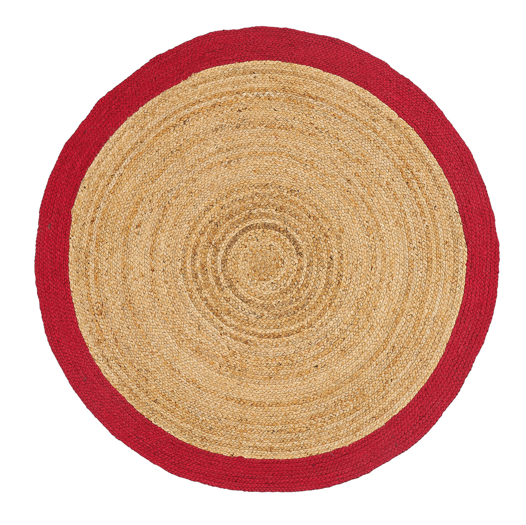 Dolce Vita Agra Red Circle Hand-Made Jute Rug