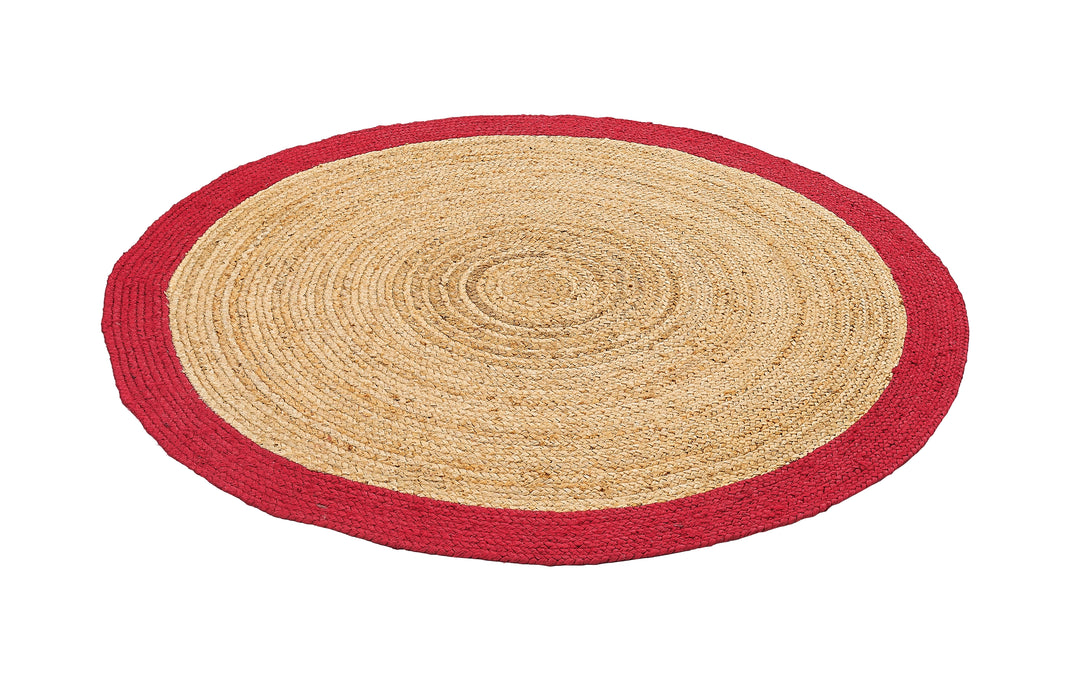 Dolce Vita Agra Red Circle Hand-Made Jute Rug