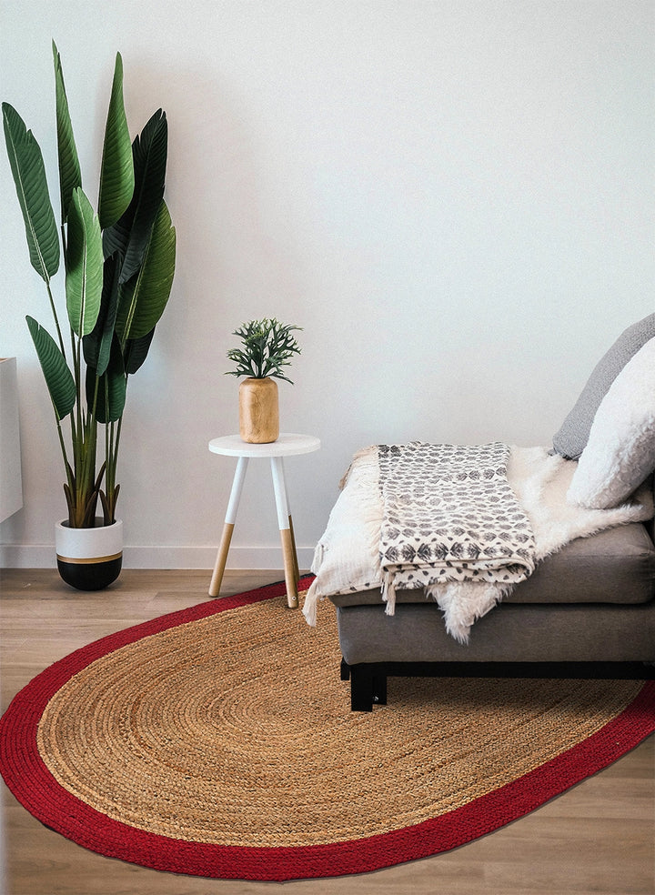Dolce Vita Agra Red Oval Hand-Made Jute Rug