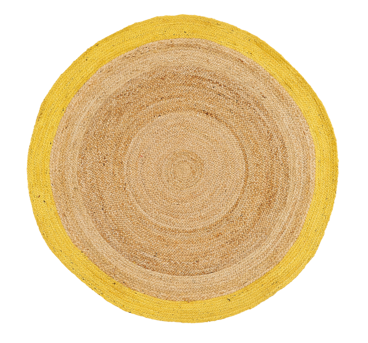 Dolce Vita Agra Yellow Circle Hand-Made Jute Rug