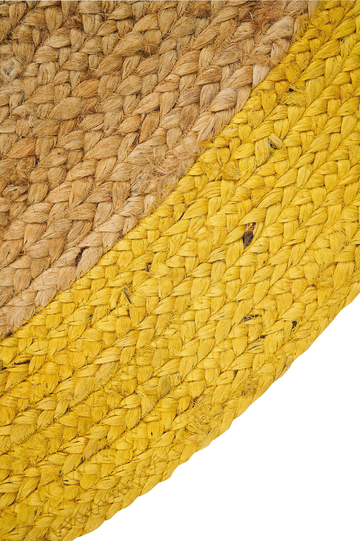 Dolce Vita Agra Yellow Circle Hand-Made Jute Rug