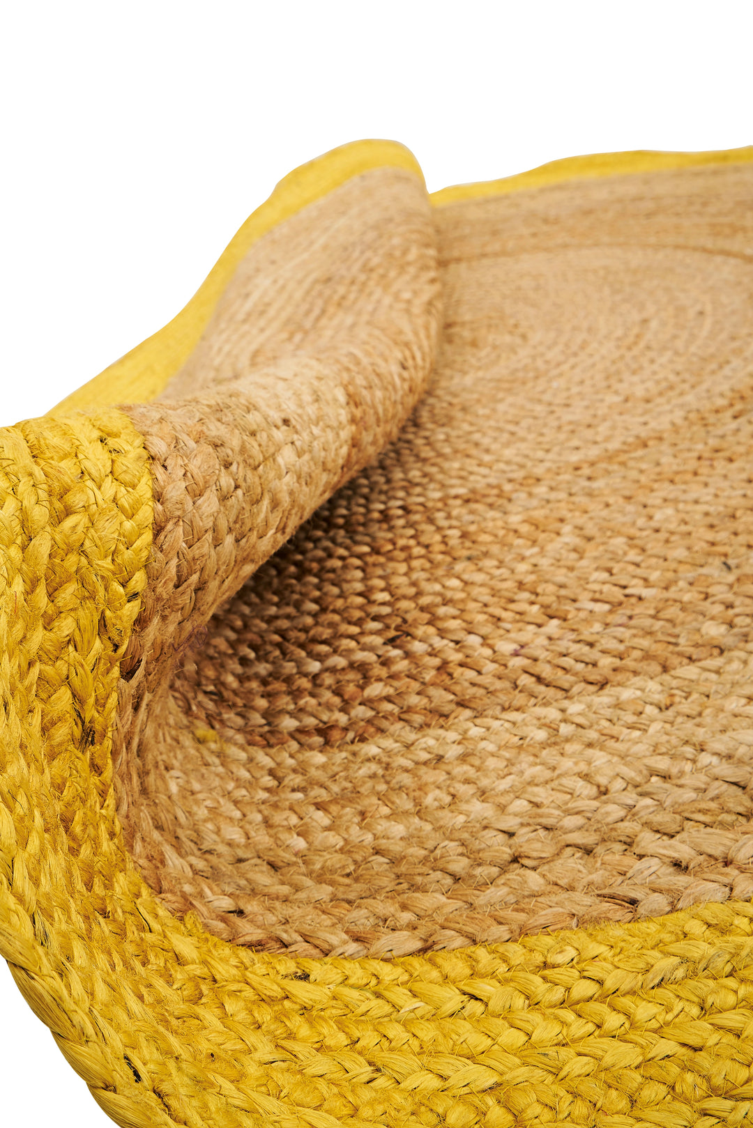 Dolce Vita Agra Yellow Circle Hand-Made Jute Rug