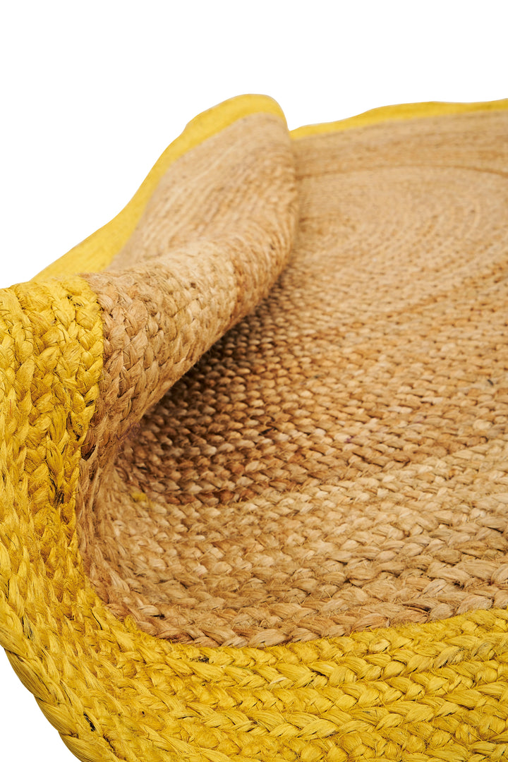 Dolce Vita Agra Yellow Circle Hand-Made Jute Rug