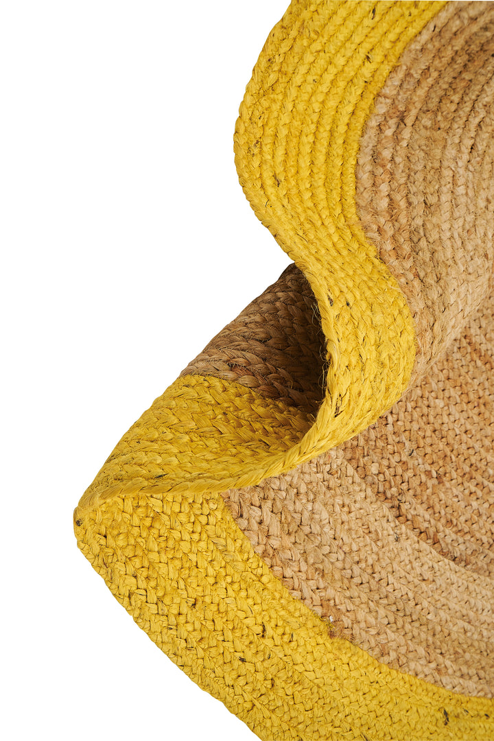 Dolce Vita Agra Yellow Circle Hand-Made Jute Rug