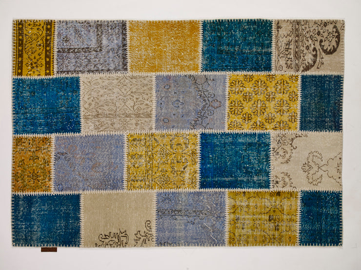 Dolce Vita Patchwork Minty Rugs Natural and Hand Knotted