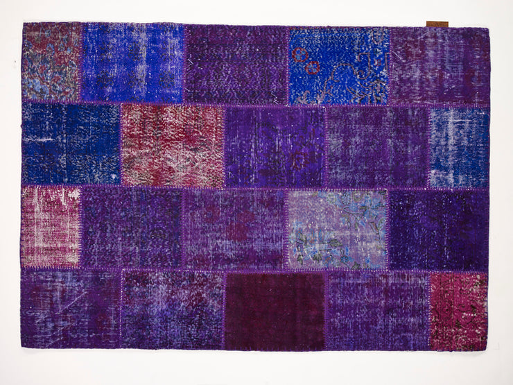 Dolce Vita Patchwork Purple Rugs Natural and Hand Knotted