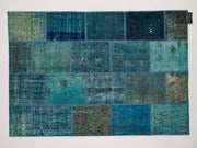 Dolce Vita Patchwork Turquoise Rugs Natural and Hand Knotted