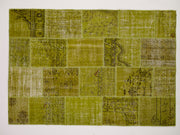 Dolce Vita Patchwork Green Rugs Natural and Hand Knotted