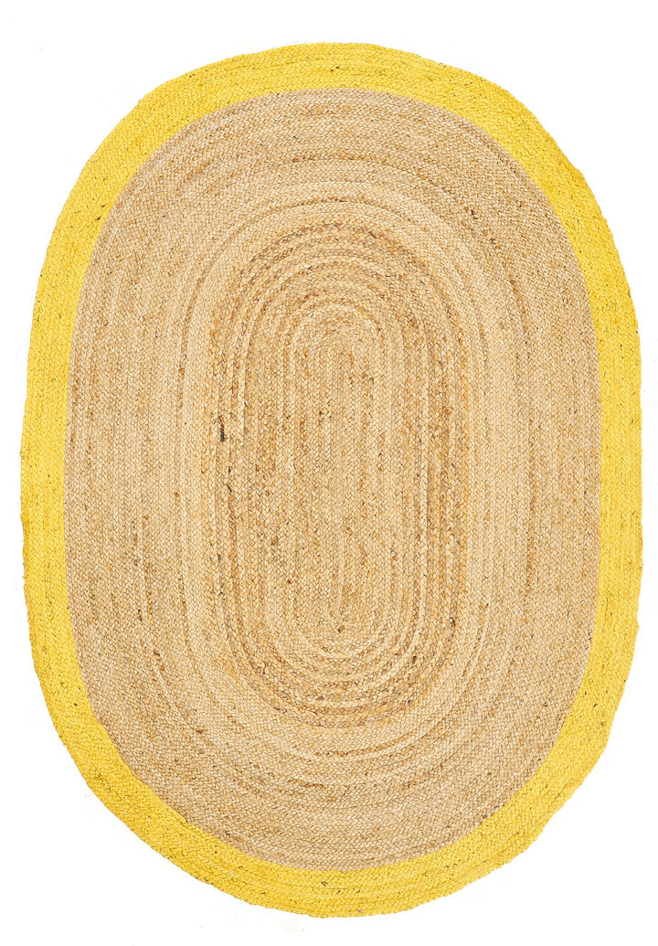 Dolce Vita Agra Yellow Oval Hand-Made Jute Rug