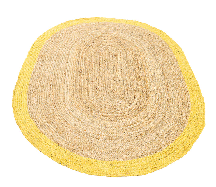Dolce Vita Agra Yellow Oval Hand-Made Jute Rug
