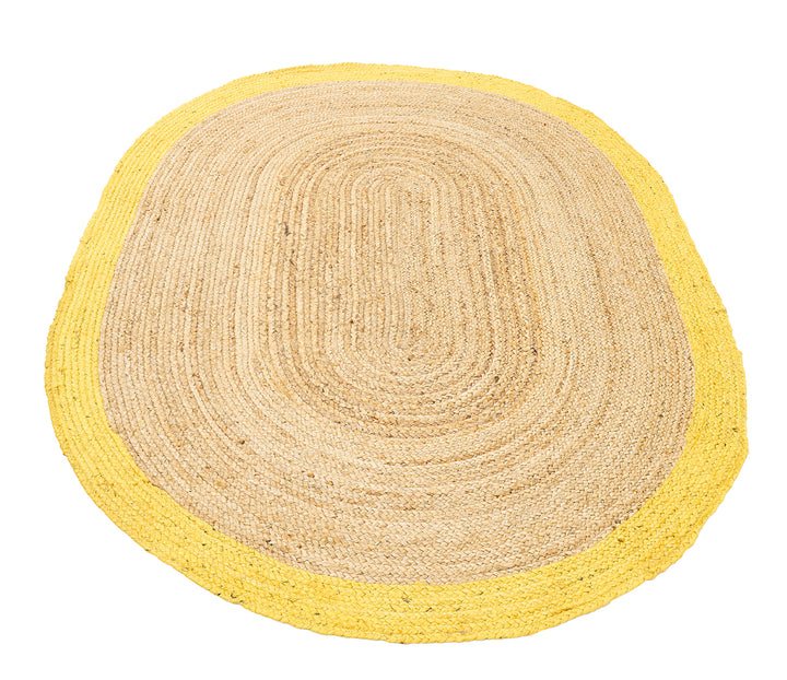 Dolce Vita Agra Yellow Oval Hand-Made Jute Rug