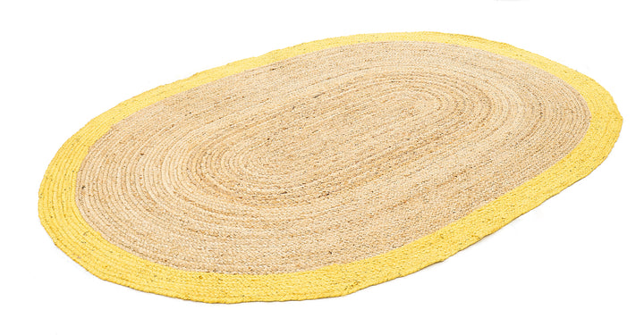 Dolce Vita Agra Yellow Oval Hand-Made Jute Rug