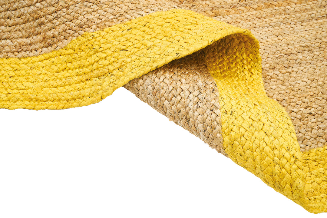 Dolce Vita Agra Yellow Oval Hand-Made Jute Rug