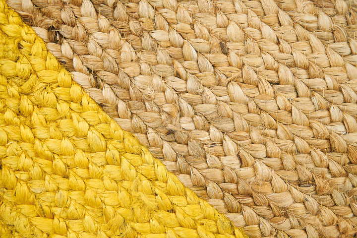 Dolce Vita Agra Yellow Oval Hand-Made Jute Rug