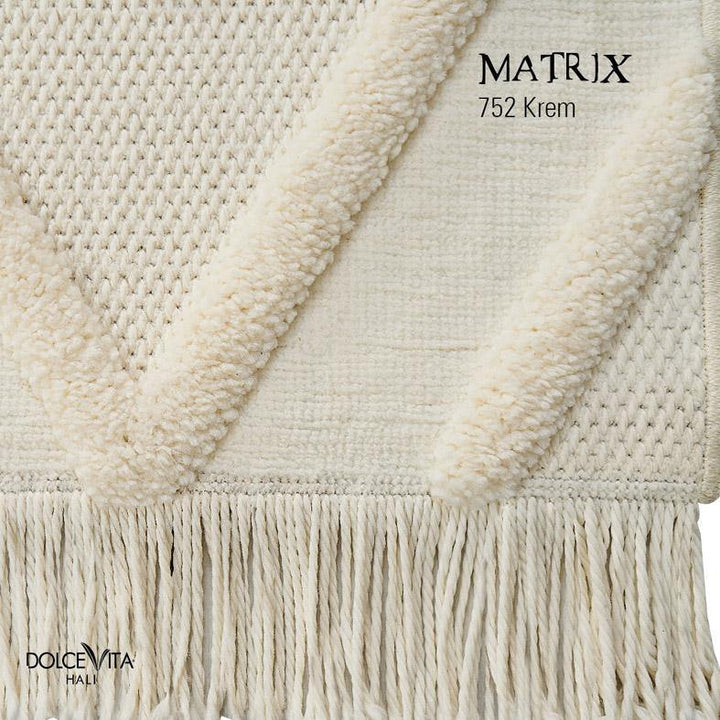 Dolce Vita Matrix 752 Cream - Krem Toz Çıkarmaz Halı - Dolce Vita Halı