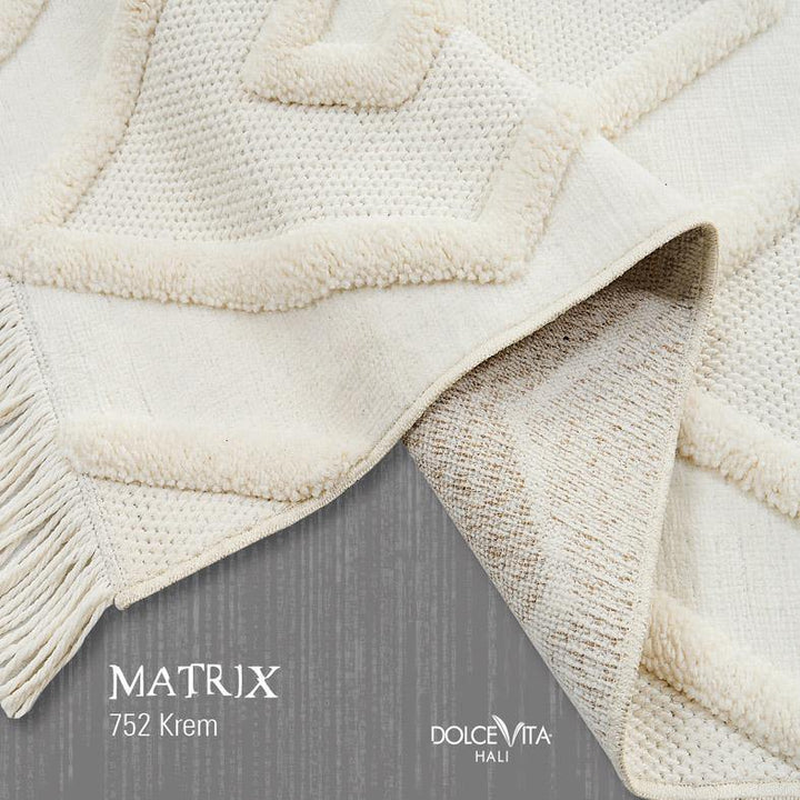 Dolce Vita Matrix 752 Cream - Krem Toz Çıkarmaz Halı - Dolce Vita Halı