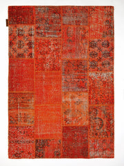 Dolce Vita Patchwork Orange Rugs Natural and Hand Knotted