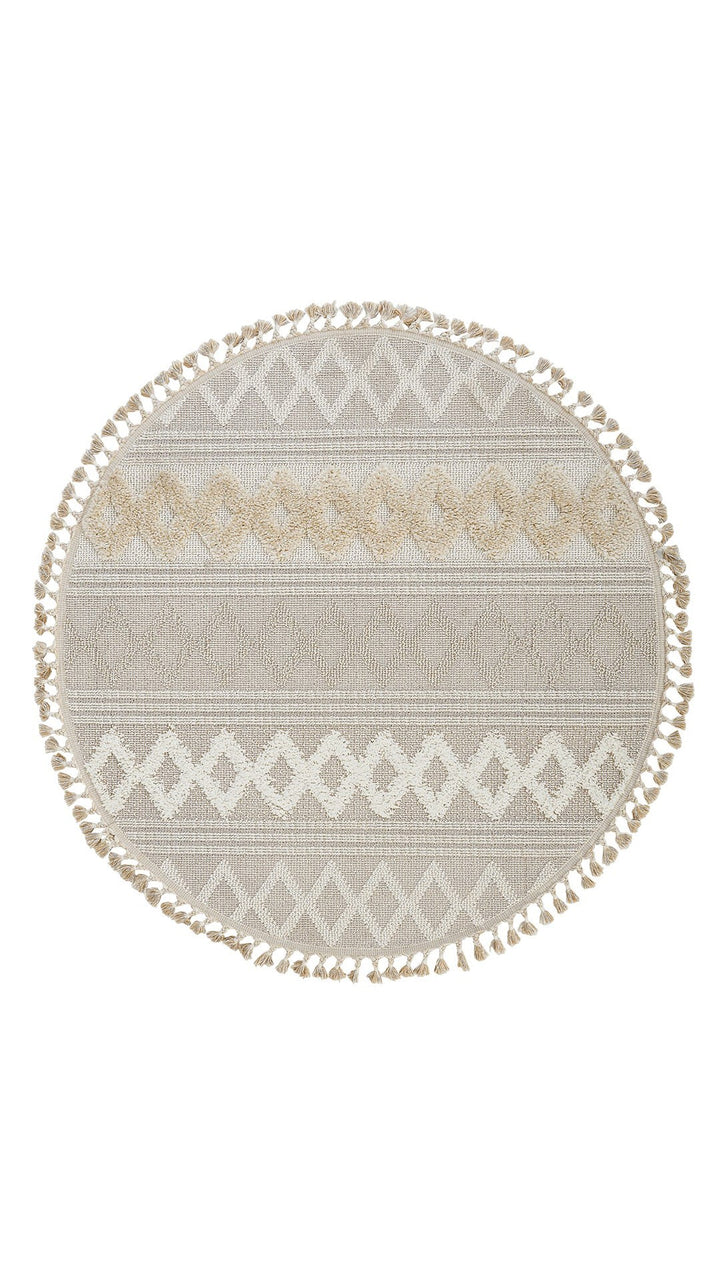 Dolce Vita Rug Jakarta 451 Ivory Cream Round Area Rug