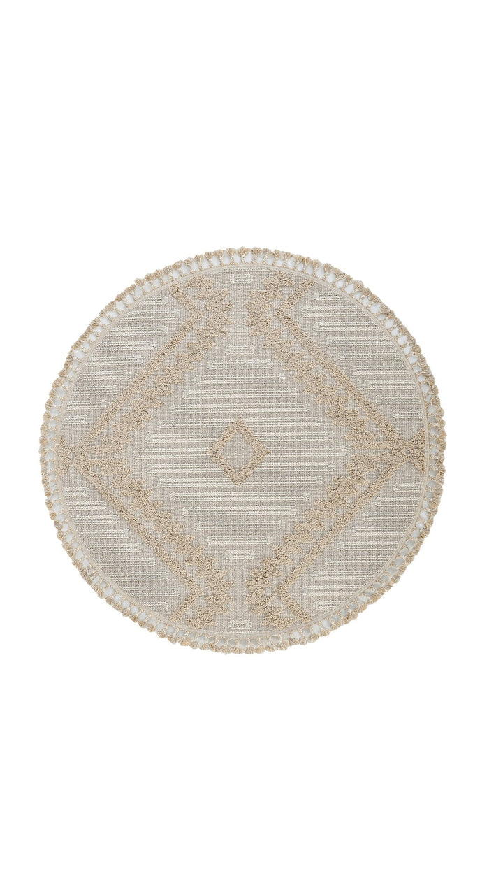 Dolce Vita Rug Jakarta 455 Sand Cream Round Area Rug