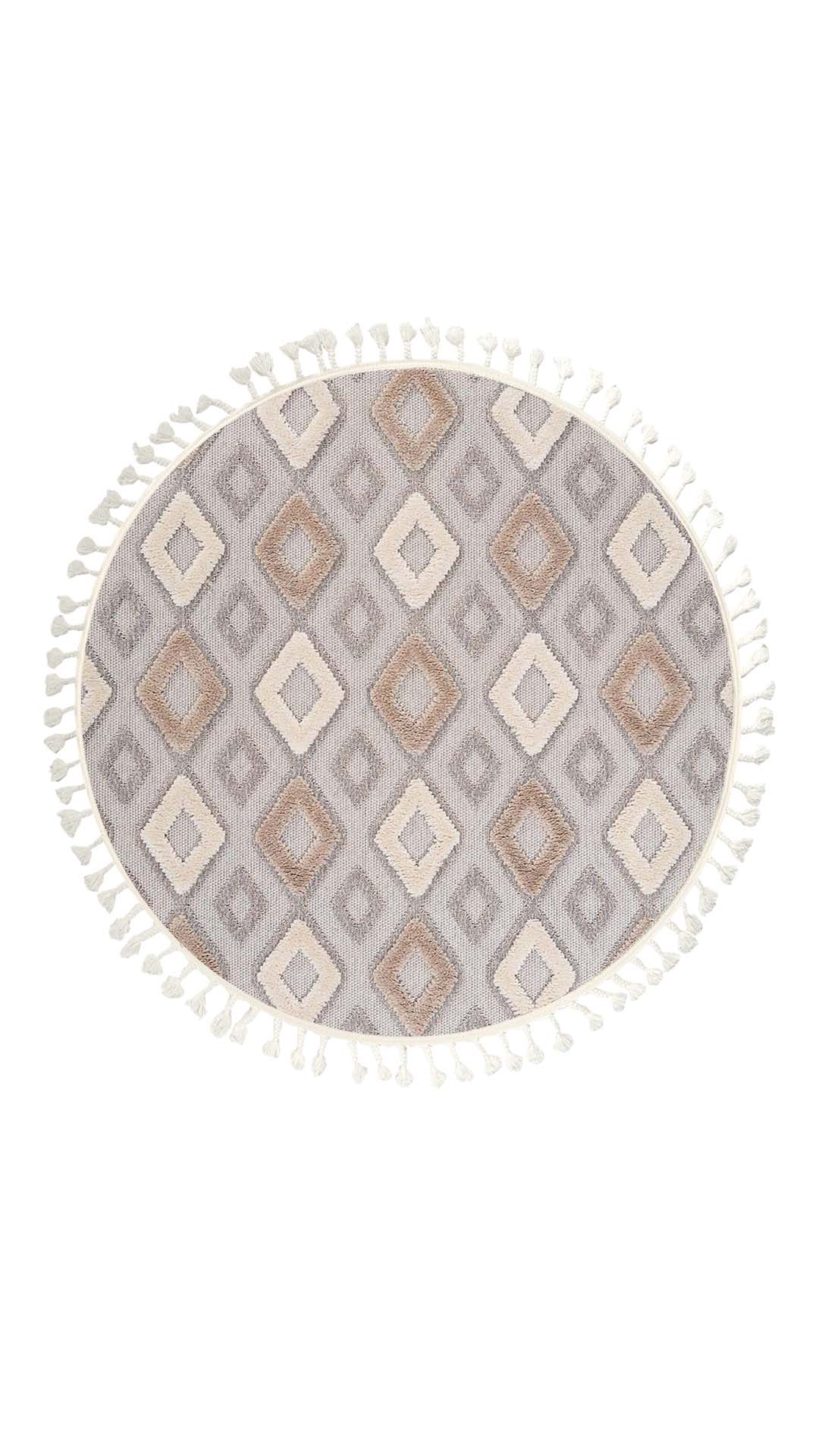 Dolce Vita Rug Nordic 489 Latte Round Scandinavian Carpet