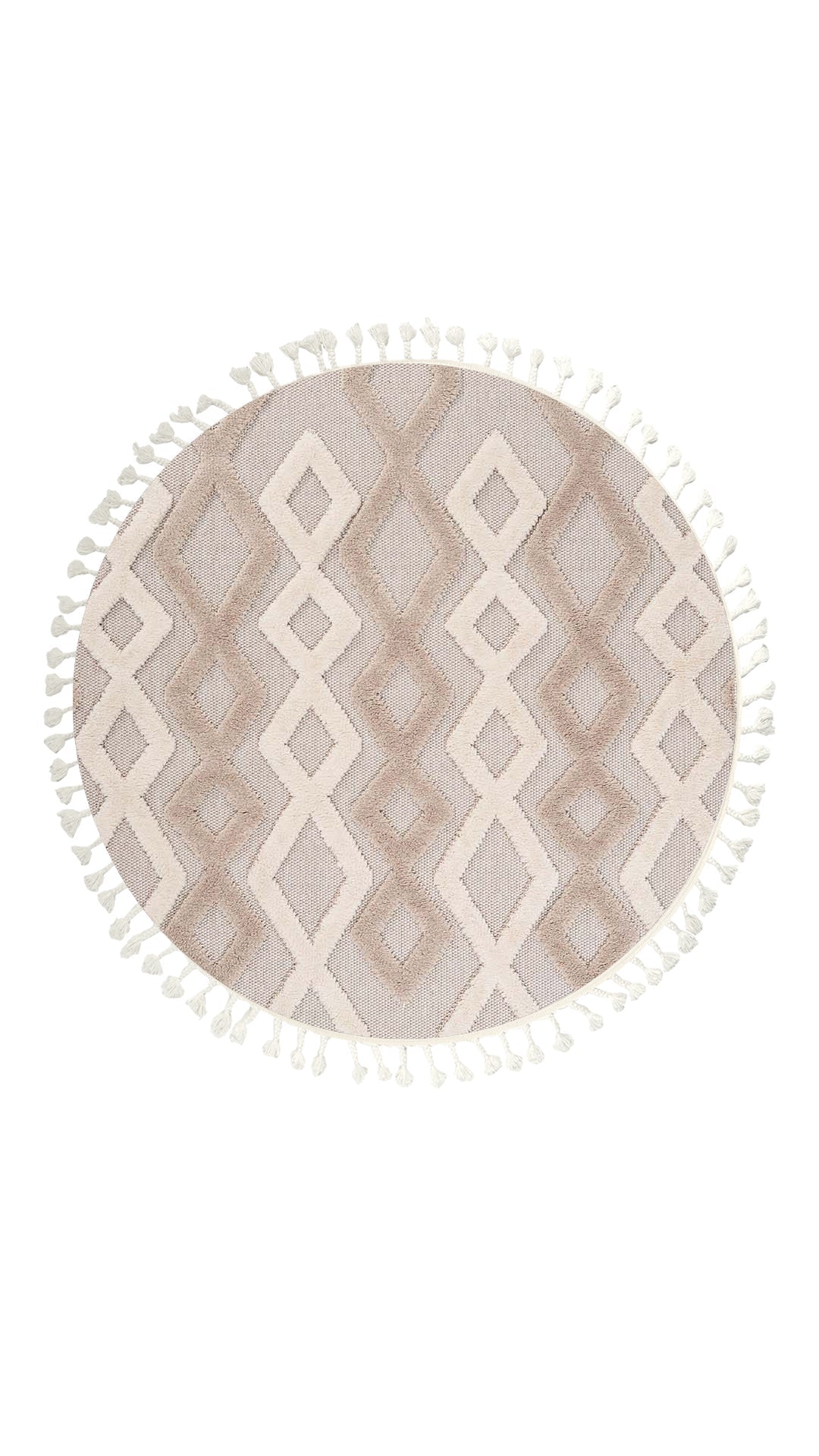 Dolce Vita Rug Nordic 490 Sand Round Scandinavian Carpet